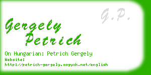 gergely petrich business card